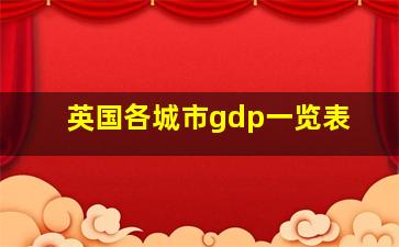 英国各城市gdp一览表