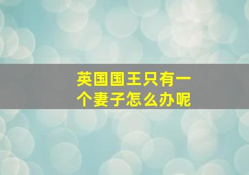 英国国王只有一个妻子怎么办呢