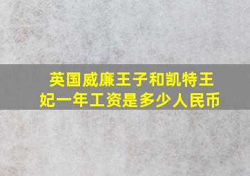 英国威廉王子和凯特王妃一年工资是多少人民币