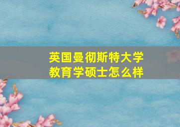 英国曼彻斯特大学教育学硕士怎么样