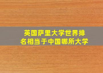 英国萨里大学世界排名相当于中国哪所大学