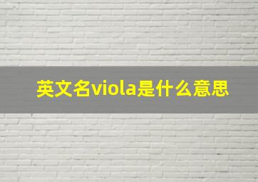 英文名viola是什么意思