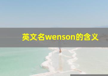 英文名wenson的含义