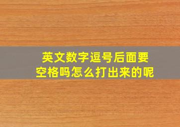 英文数字逗号后面要空格吗怎么打出来的呢