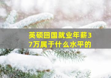 英硕回国就业年薪37万属于什么水平的