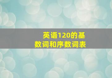 英语120的基数词和序数词表