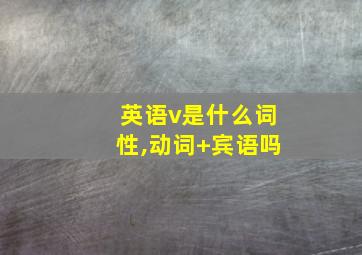 英语v是什么词性,动词+宾语吗