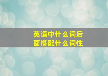 英语中什么词后面搭配什么词性