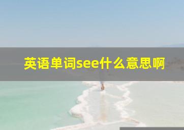 英语单词see什么意思啊