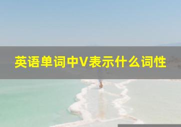 英语单词中V表示什么词性