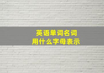 英语单词名词用什么字母表示