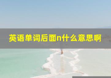 英语单词后面n什么意思啊