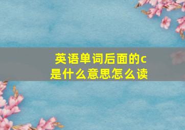 英语单词后面的c是什么意思怎么读