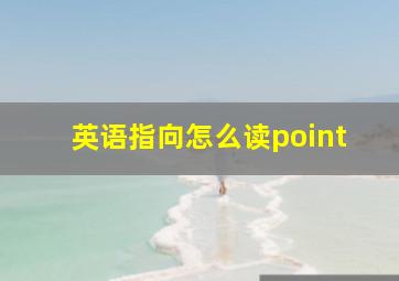 英语指向怎么读point