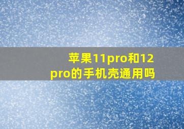 苹果11pro和12pro的手机壳通用吗