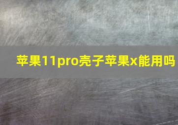 苹果11pro壳子苹果x能用吗