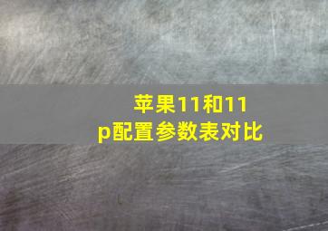 苹果11和11p配置参数表对比