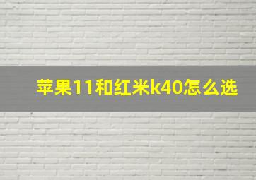 苹果11和红米k40怎么选