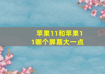 苹果11和苹果11哪个屏幕大一点