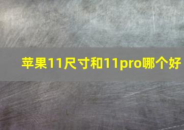 苹果11尺寸和11pro哪个好