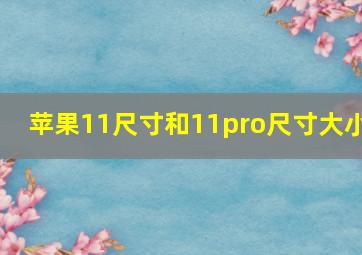 苹果11尺寸和11pro尺寸大小