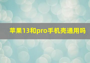 苹果13和pro手机壳通用吗