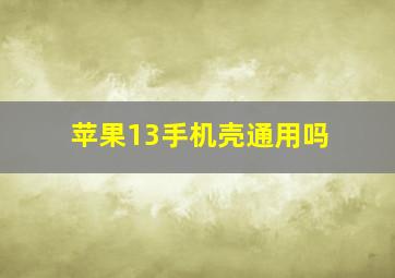 苹果13手机壳通用吗