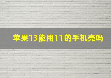 苹果13能用11的手机壳吗