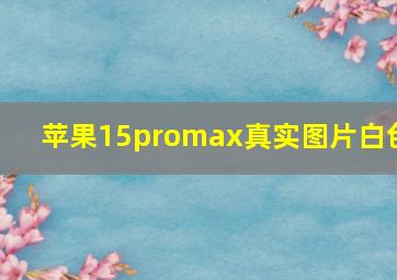 苹果15promax真实图片白色