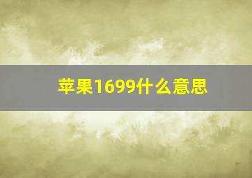 苹果1699什么意思