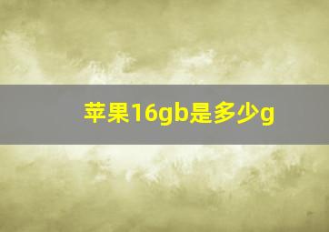 苹果16gb是多少g