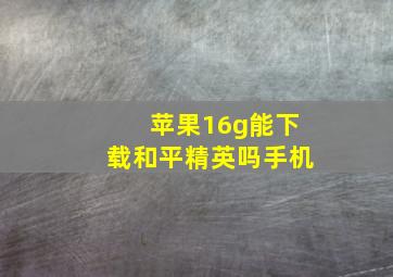 苹果16g能下载和平精英吗手机