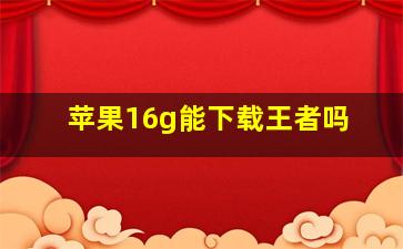 苹果16g能下载王者吗