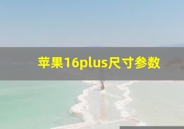 苹果16plus尺寸参数