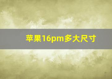 苹果16pm多大尺寸