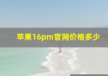 苹果16pm官网价格多少