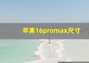 苹果16promax尺寸