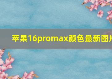 苹果16promax颜色最新图片