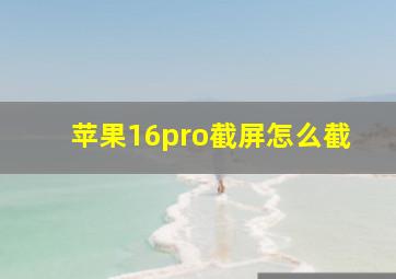 苹果16pro截屏怎么截