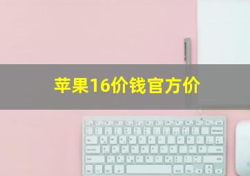 苹果16价钱官方价