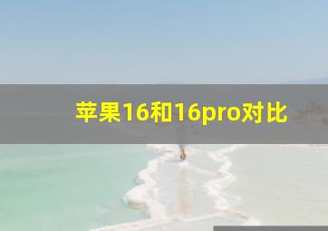 苹果16和16pro对比