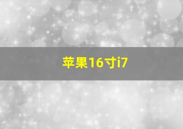 苹果16寸i7