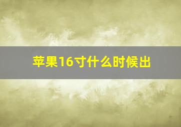 苹果16寸什么时候出