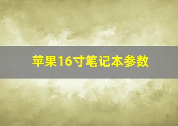 苹果16寸笔记本参数