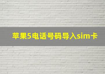 苹果5电话号码导入sim卡