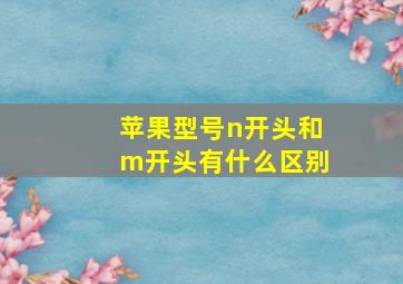 苹果型号n开头和m开头有什么区别