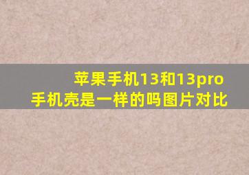 苹果手机13和13pro手机壳是一样的吗图片对比