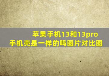 苹果手机13和13pro手机壳是一样的吗图片对比图