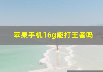 苹果手机16g能打王者吗