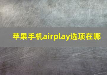 苹果手机airplay选项在哪